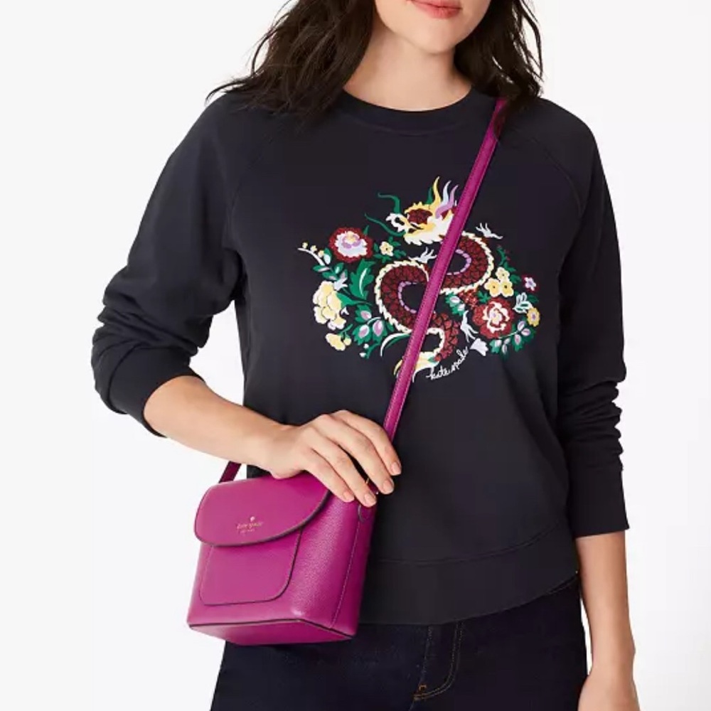 Kate Spade Elsie Pebbled Leather Crossbody Baja Rose - Picture 13 of 14